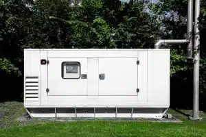 generator mounted on a green lawn